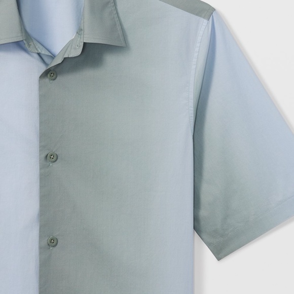 Short Sleeve Ombré Boxy Shirt - New With Tags - NEVER WORN - Blue Multi - Picture 3 of 4